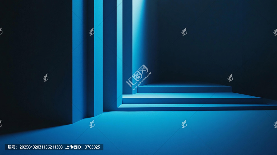 深藍(lán)色立體場(chǎng)景