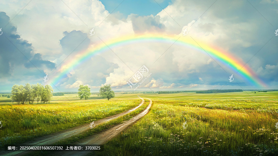 高清草原彩虹