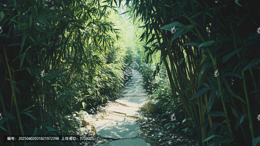 唯美竹林小路