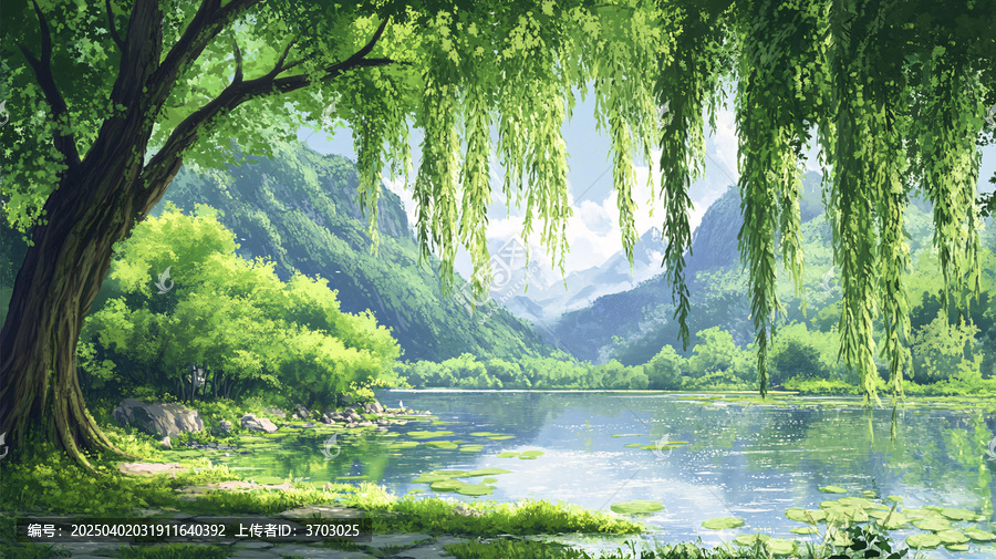 楊柳意境圖