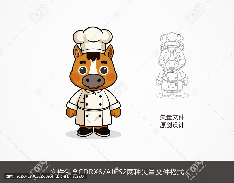 卡通馬廚師