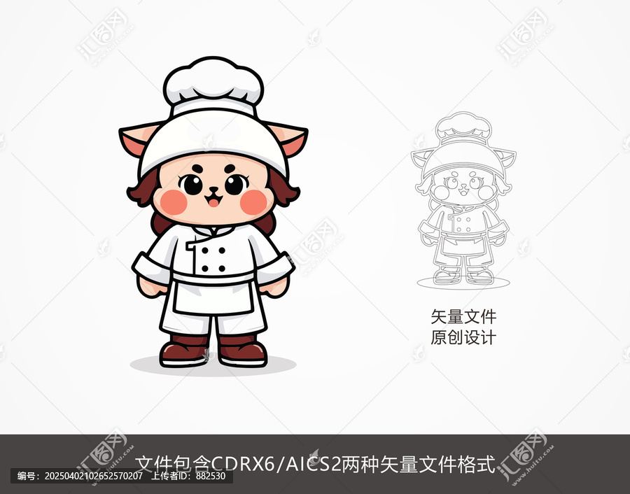 卡通狗廚師
