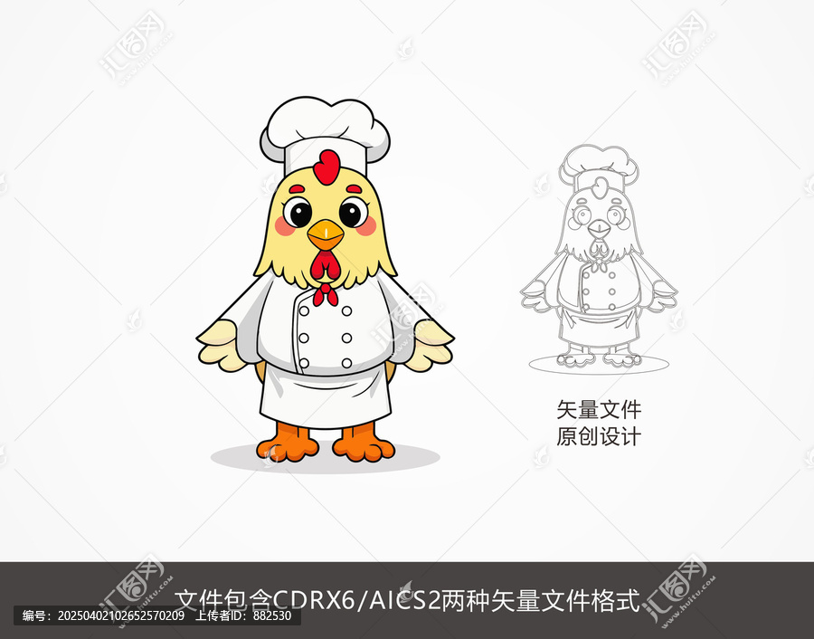卡通雞廚師
