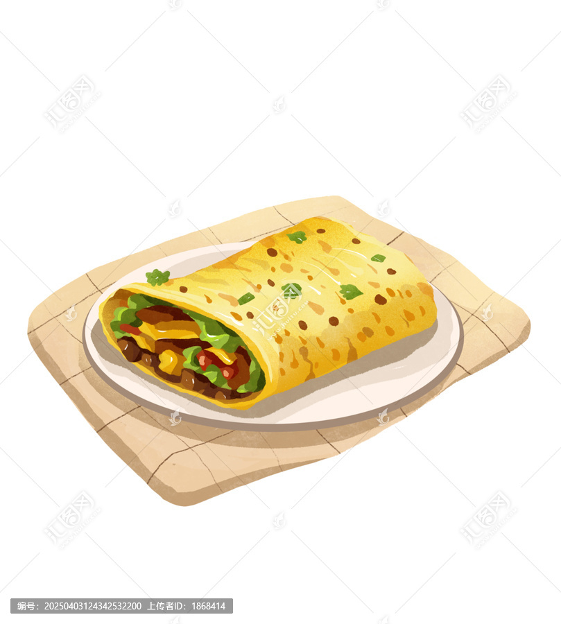 美味煎餅果子插畫