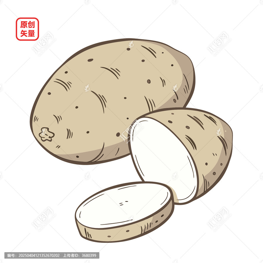 矢量插圖簡約蔬菜土豆馬鈴薯