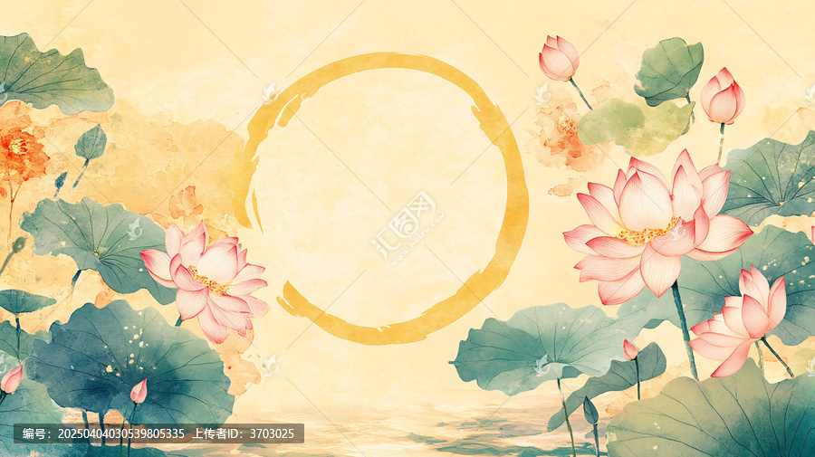 古風(fēng)荷花復(fù)古背景