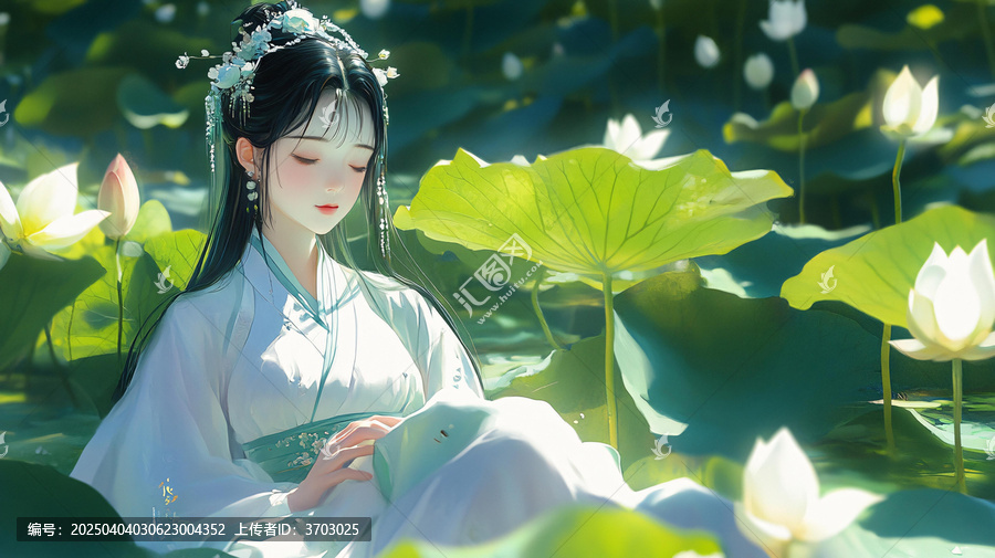荷葉漢服女生