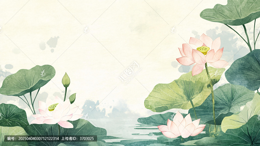 荷花古風背景
