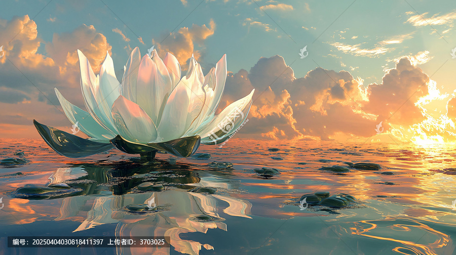 夕陽全景荷花