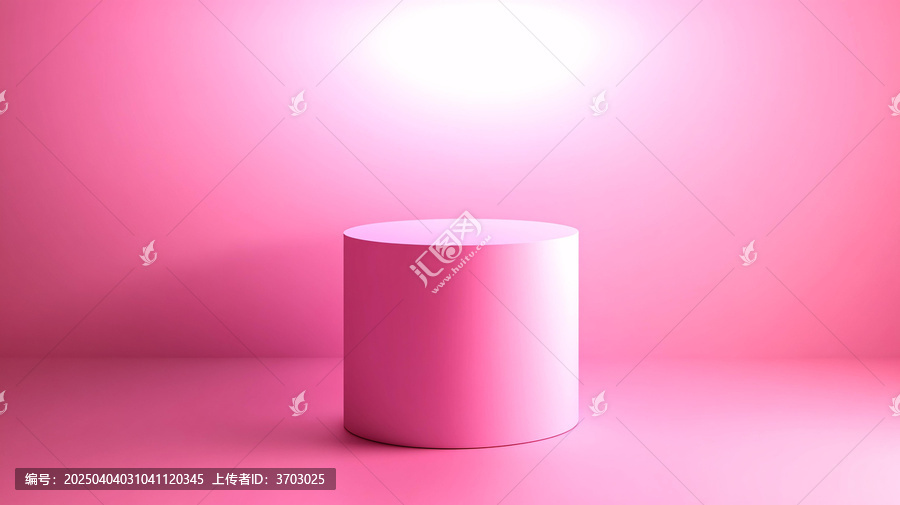 粉色圓柱體展示臺