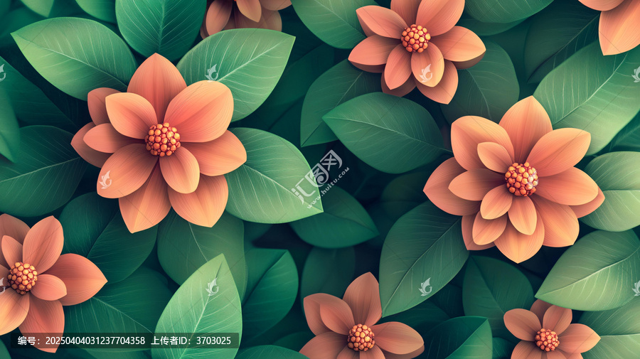立體花壁紙