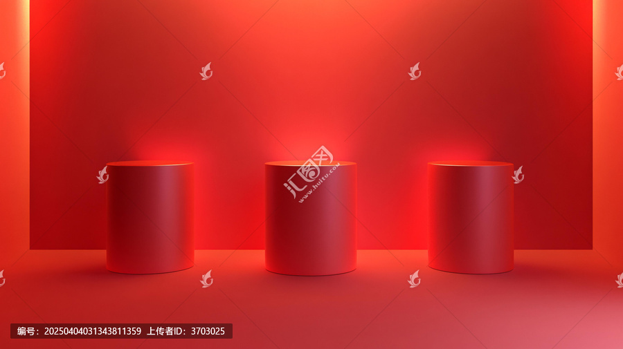 紅色立體場(chǎng)景舞臺(tái)展臺(tái)