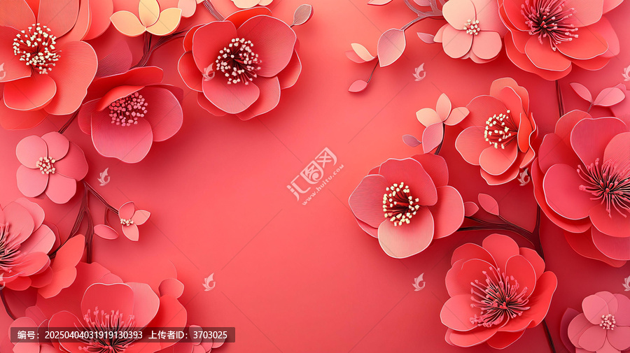簡紅大氣花朵