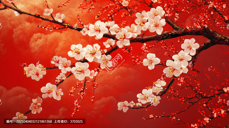 杏花紅底圖