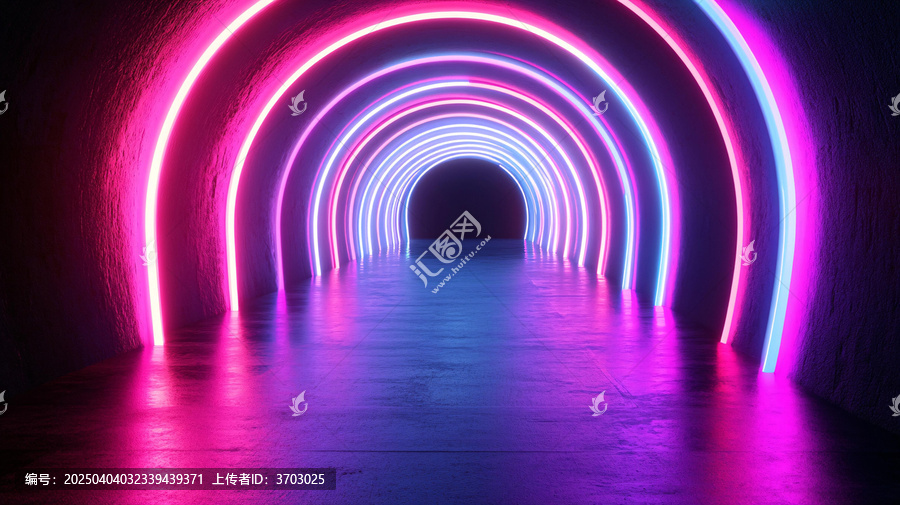 七彩霓虹燈過道