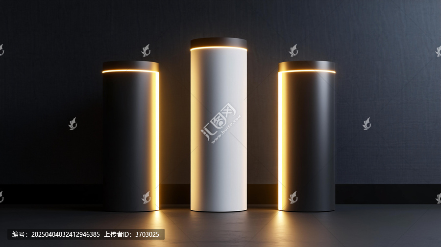 金色圓柱展示臺