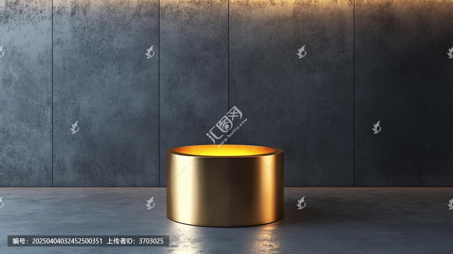 金色圓柱展示臺(tái)