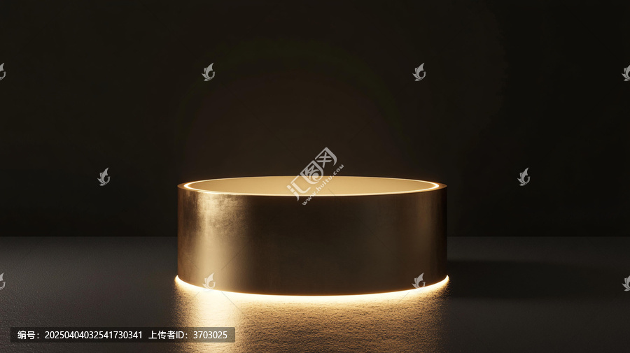 金色圓柱展示臺(tái)