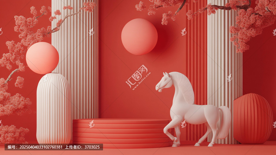 紅色立體場(chǎng)景