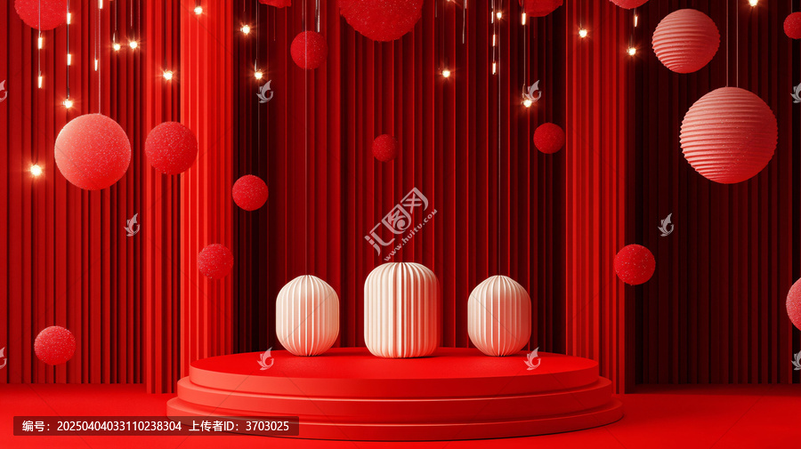紅色球體創(chuàng)意場(chǎng)景