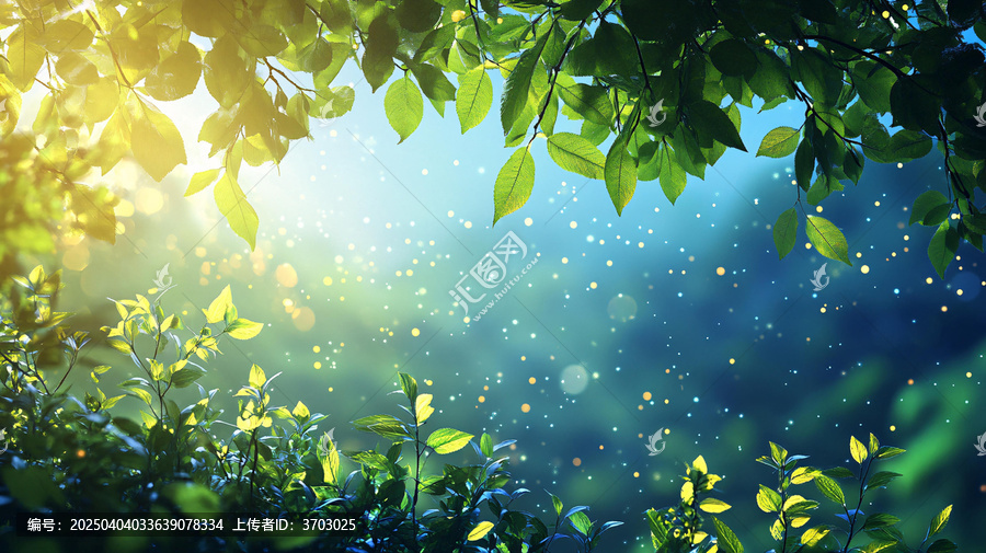 陽(yáng)光樹葉背景
