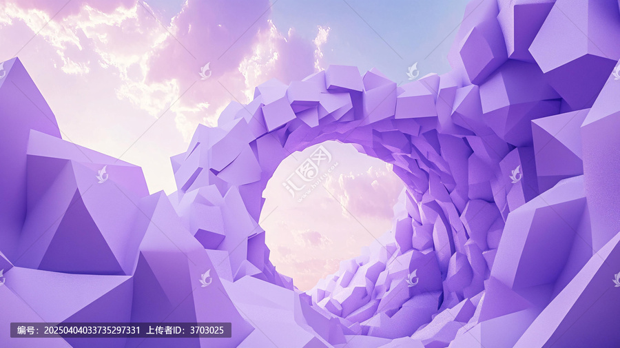 紫色幾何數(shù)字藝術(shù)展