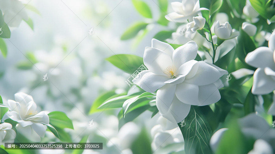 寫實噴繪茉莉花