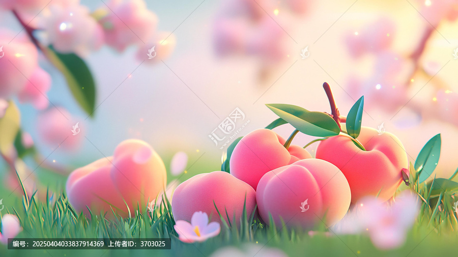 桃花盛開(kāi)背景圖