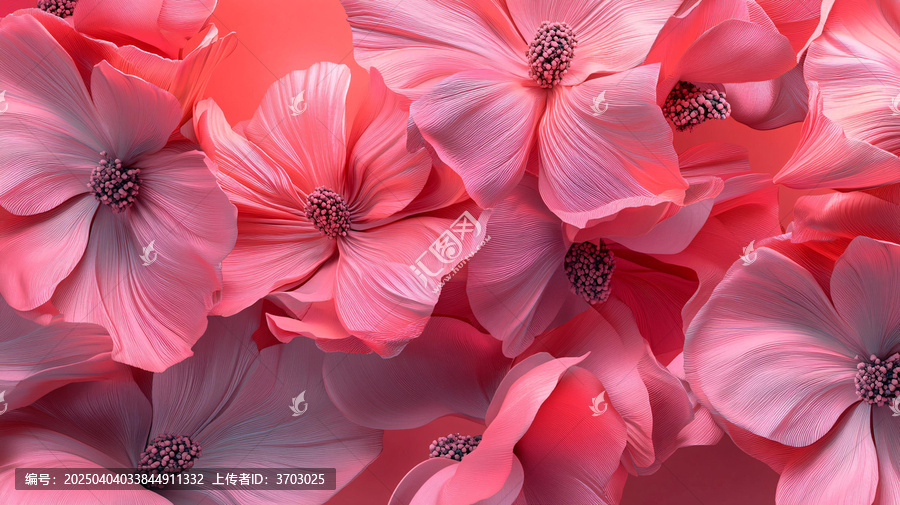 立體花壁紙