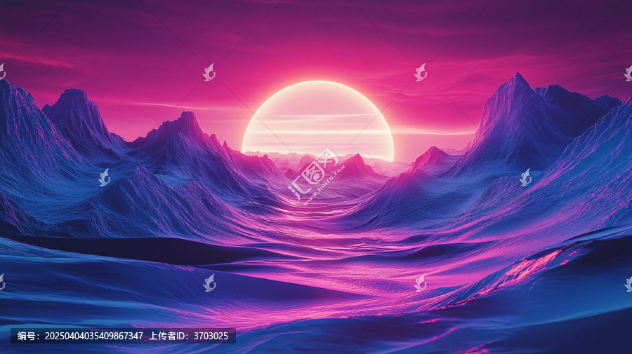 粉紅色的超現(xiàn)實(shí)山脈