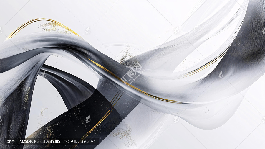 黑金線條背景絲帶絲綢