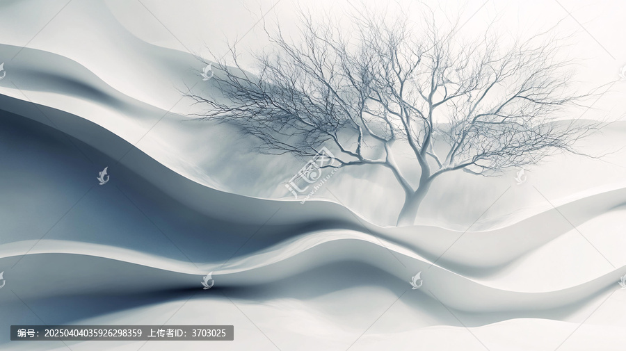 抽象樹樹形意境
