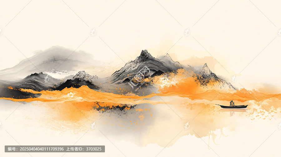 新中式金色山水
