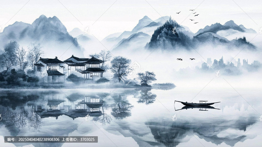 山水樓閣雅致意境風(fēng)
