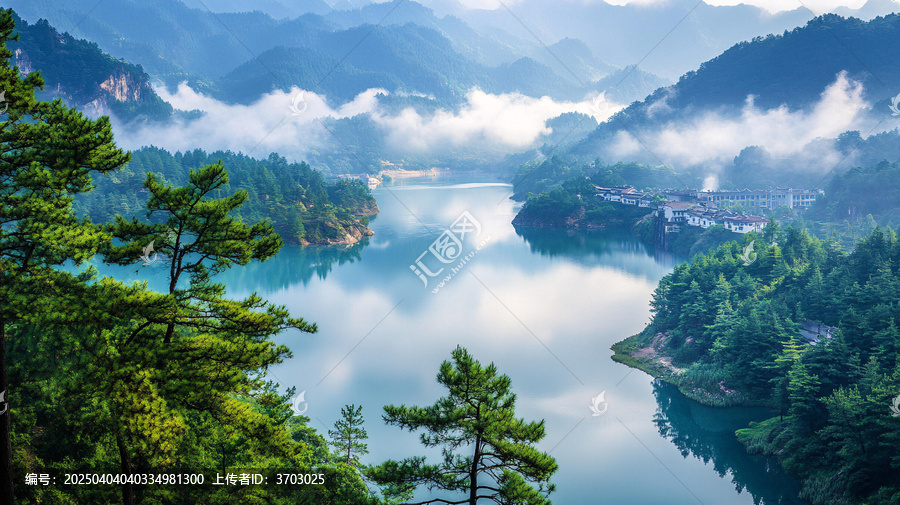霧鎖蘆林湖