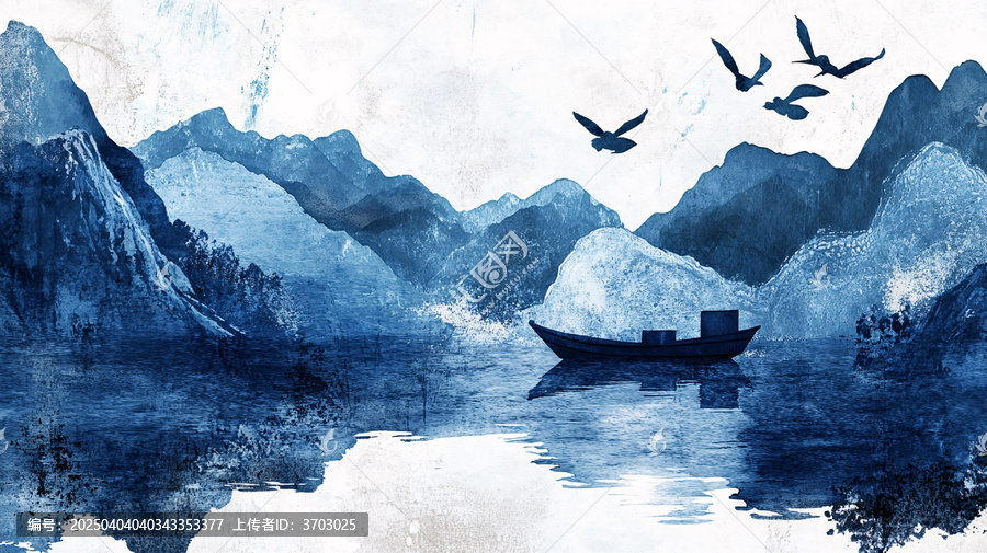 現(xiàn)代新中式山水壁畫