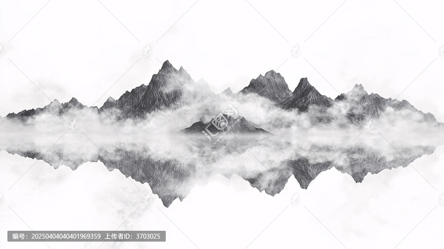 新中式煙霧水墨山水