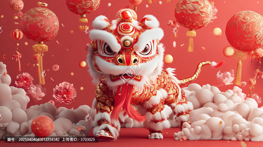 年獸過(guò)年喜慶舞獅