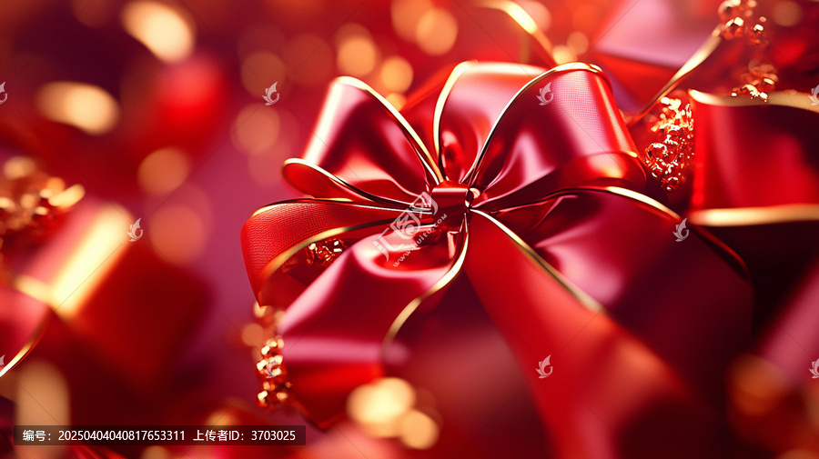 紅絲帶紅色喜慶背景