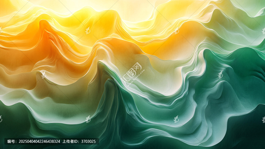 黃綠幾何流動光影
