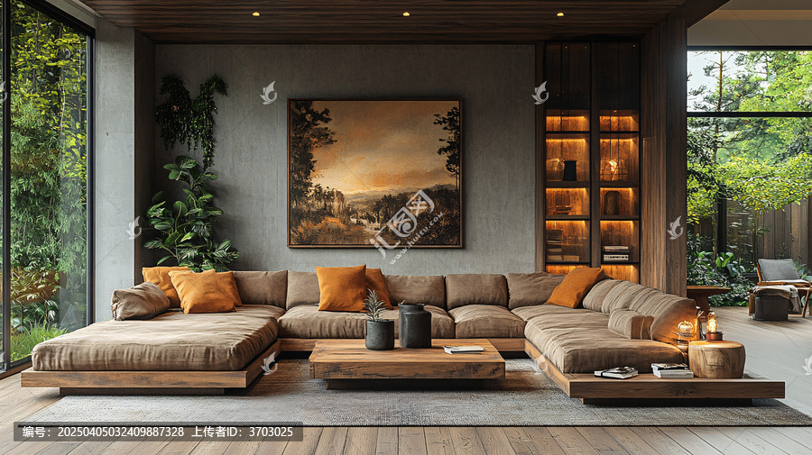 木質(zhì)沙發(fā)客廳布置
