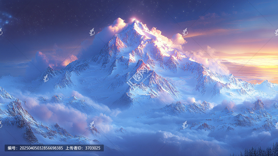 白雪皚皚的群山