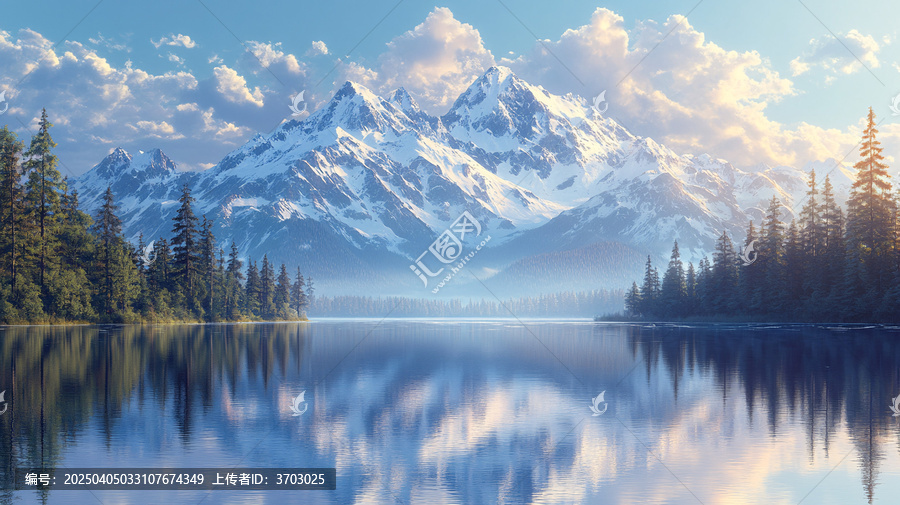 湖泊雪山風(fēng)景