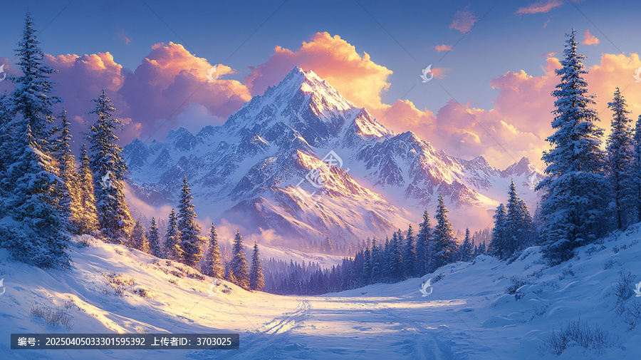雪山云海森林