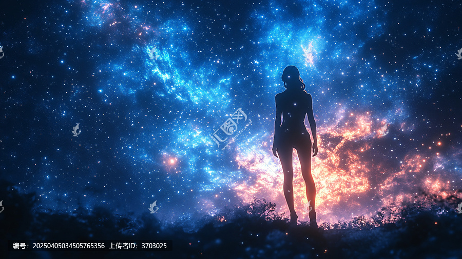 行星漂浮星光下