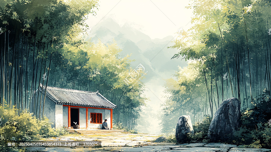 竹林隱居圖