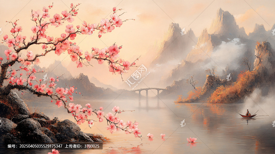 桃花流水圖
