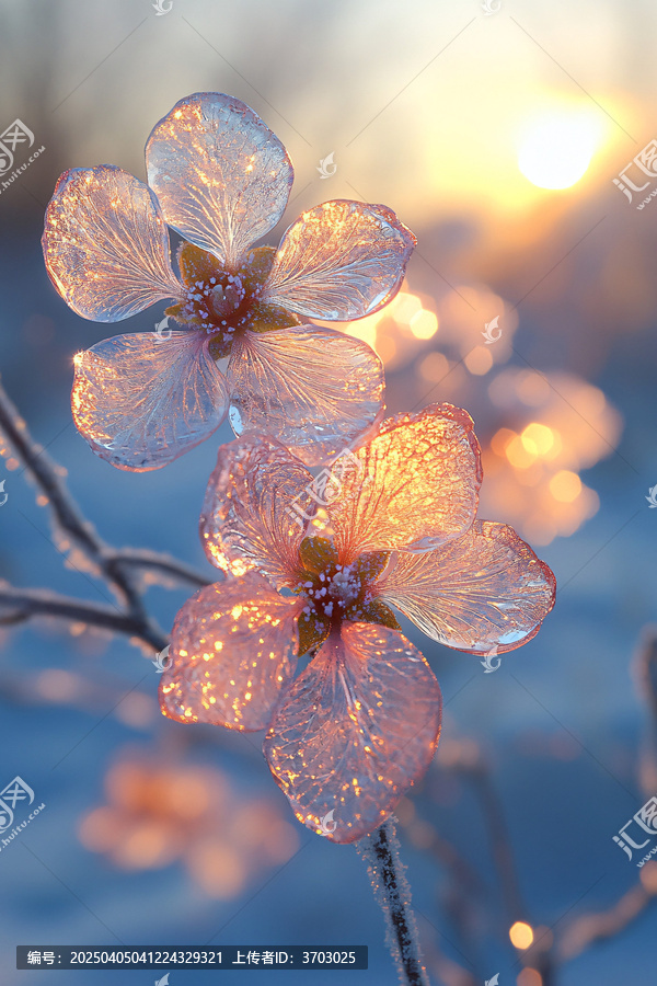 雪色透明花
