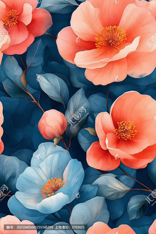 水彩花朵圖案