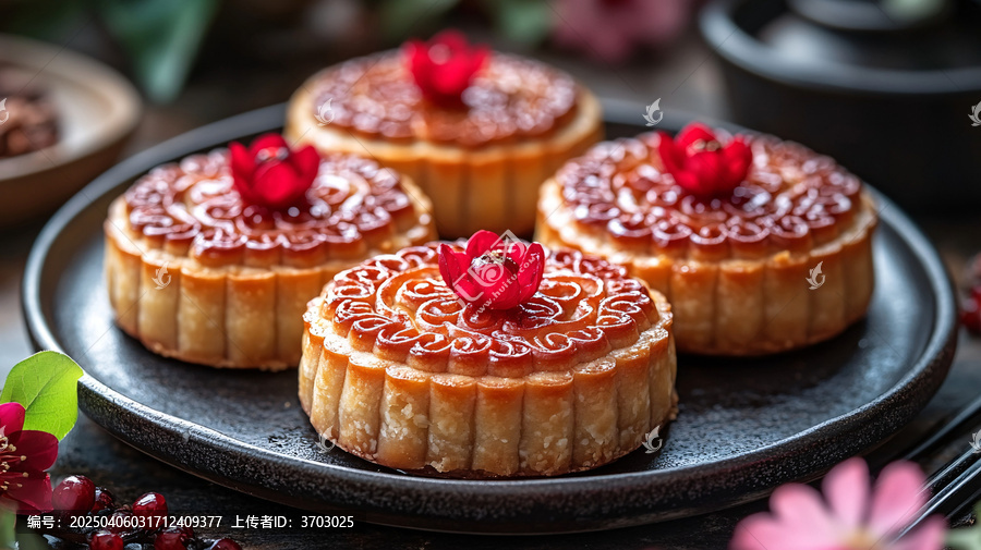 中秋月餅擺盤